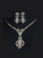 thumb Retro Flower Colorful Zircons Two Pieces Jewelry Set 1
