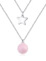 thumb Personalized Imitation Pearl Little Star Double Layer Alloy Necklace 3