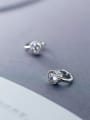 thumb 925 Sterling Silver With Silver Plated Simplistic Single Diamond Clip On Earrings 0