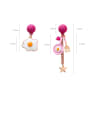 thumb Alloy With Enamel  Fashion Asymmetry Poached Egg Star Sassel Drop Earrings 3