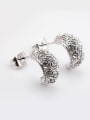 thumb 18K White Gold Exquisite Water Drop Shaped Austria Crystal stud Earring 2