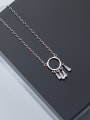 thumb All-match Round Shaped Tassels Zircon S925 Silver Necklace 0