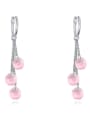 thumb Simple Little Round austrian Crystals Alloy Earrings 1