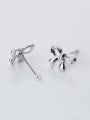 thumb Temperament Bowknot Shaped S925 Silver Stud Earrings 0