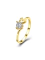 thumb Simple Style 18K Gold Zircon Engagement Ring 0