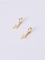 thumb Titanium With Gold Plated Simplistic Cross Clip On Earrings 0