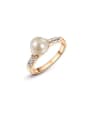 thumb Elegant Rose Gold Plated Artificial Pearl Ring 0