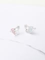 thumb Colorful Glue Butterfly Shaped Stud Earrings 2