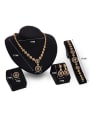 thumb Alloy Imitation-gold Plated Vintage style Rhinestones Round-shaped Four Pieces Jewelry Set 2