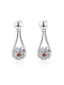 thumb Delicate Silver Plated Rhinestone Stud Earrings 0