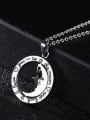 thumb Fashion Moon Round Titanium Necklace 2