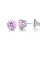 thumb Pink Crown Zircon stud Earring 0