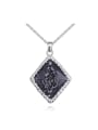 thumb Personalized Rhombus Pendant austrian Crystal Alloy Necklace 0