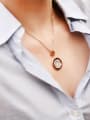 thumb Double Round Pendant Clavicle Necklace 1