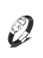 thumb Fashion Titanium Artificial Leather Bracelet 0