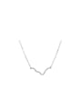 thumb Copper Alloy White Gold Plated Simple Zircon Necklace 0