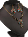 thumb Bohemia style Colorful Resin stones Alloy Two Pieces Jewelry Set 1