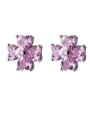 thumb 925 Sterling Silver With Cubic Zirconia Cute Flower Stud Earrings 0