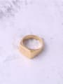 thumb Titanium With Gold Plated Simplistic Smooth Geometric Band Rings 1