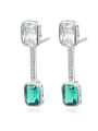 thumb 925 Sterling Silver With  Cubic Zirconia  Delicate Geometric Drop Earrings 0