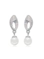 thumb Exquisite Imitation Pearls Shiny Tiny Crystals Alloy Stud Earrings 0