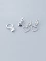 thumb 925 Sterling Silver With Platinum Plated Simplistic Heart Clip On Earrings 0