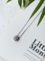 thumb Elegant Snowflake Shaped Rhinestones S925 Silver Necklace 2