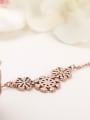 thumb Europe And The United States Steel Anti Allergy Rose Gold Snow Short Necklace 2