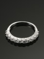 thumb Simple Elegant Platinum Plated Ring with Zircons 1