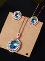 thumb Copper With Glass stone Classic Oval 2 Piece Jewelry Set 1