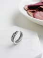 thumb 925 Sterling Silver With Antique Silver Plated Vintage hollow beads Free Size Rings 1