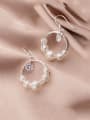 thumb 925 Sterling Silver With Artificial Pearl Fashion Round Hook Earrings 3