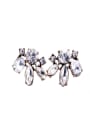 thumb Alloy Sweet Flower-Shaped Glass Stones Stud Cluster earring 0
