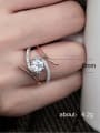 thumb Copper With 18k Rose Gold Plated Delicate Cubic Zirconia Engagement Rings 2