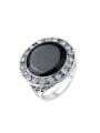 thumb Retro Ethnic style Round Black Enamel Rhinestones Alloy Ring 0