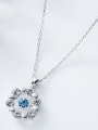 thumb Simple austrian Crystals Round Silver Necklace 2