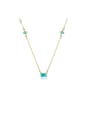 thumb 925 Sterling Silver With Gold Plated Simplistic Geometric Necklaces 0