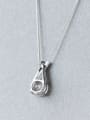 thumb S925 Silver Sweet Cross zircon Necklace 2