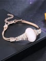 thumb Adjustable Rose Gold Plated Oval Shaped Opal Bracelet 1