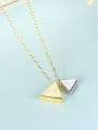 thumb 925 Sterling Silver with  Glossy  Simplistic Triangle Necklaces 3