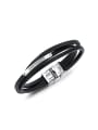 thumb Multi-band Titanium Artificial Leather Bracelet 0