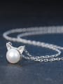 thumb Simple Cat's Ears White Freshwater Pearl 925 Sterling Silver Necklace 1