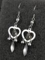 thumb Fashion Hollow Heart Zircon 925 Sterling Silver Drop Earrings 1