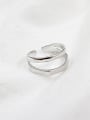 thumb Simple Two-band Silver Smooth Opening Ring 1