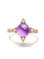 thumb S925 Silver Natural Amethyst Cross Micro Pave Opening Ring 0