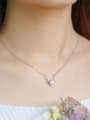 thumb S925 Silver Elk Natural Freshwater Pearl Collarbone Necklace Christmas ' Gift 1