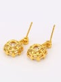 thumb Simple Zircon Gold Plated Stud Earrings 2