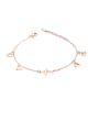 thumb Stainless Steel With Rose Gold Plated Simplistic Heart Anklets 0