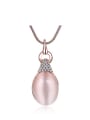 thumb Fashion Oval Stone Zircon Necklace 0