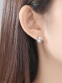 thumb 925 Sterling Silver Withd Cute Round  Crystal Stud Earrings 1